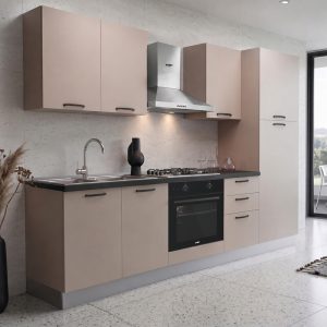 Cucina Asti 255 cm reversibile in cashmere con elettrodomestici inclusi Industrie Valentini