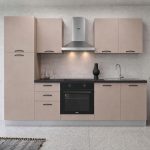 Cucina Asti 255 cm reversibile in cashmere con elettrodomestici inclusi e piano cottura a induzione Industrie Valentini