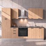 Cucina Asti 255 cm reversibile in rovere lis con elettrodomestici inclusi Industrie Valentini