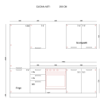 Cucina Asti 255 cm reversibile in rovere lis con elettrodomestici inclusi Industrie Valentini