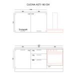 Cucina Astinew 180 cm reversibile in bianco poro chiuso con elettrodomestici e piano a induzione Industrie Valentini