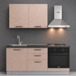 Cucina Astinew 180 cm reversibile in cashmere con elettrodomestici inclusi Industrie Valentini