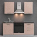 Cucina Astinew 180 cm reversibile in cashmere con elettrodomestici inclusi e piano cottura a induzione Industrie Valentini