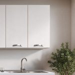 Cucina Meraviglia XL reversibile L 375 cm. con basi e colonne olmo e pensili alti bianco frassinato elettrodomestici inclusi