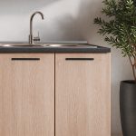 Cucina Meraviglia XL reversibile basi e colonne rovere gessato naturale e pensili rovere gessato bianco elettrodomestici inclusi