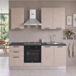 Cucina Taurusnew 195 cm reversibile in cashmere con elettrodomestici inclusi Industrie Valentini