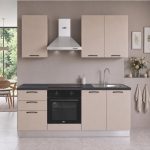 Cucina Taurusnew 195 cm reversibile in cashmere con elettrodomestici inclusi e piano ad induzione Industrie Valentini