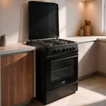 Cucina a gas Tremiti 60x60 con forno a gas e grill elettrico 70 litri nero classe A Samet Indomita Line