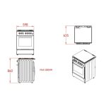 Cucina a gas Tremiti 60x60 con forno a gas e grill elettrico 70 litri nero classe A Samet Indomita Line