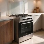 Cucina a gas Tremiti 60x60 con forno multifunzione e grill elettrico 70 litri silver e top nero classe A Samet Indomita Line