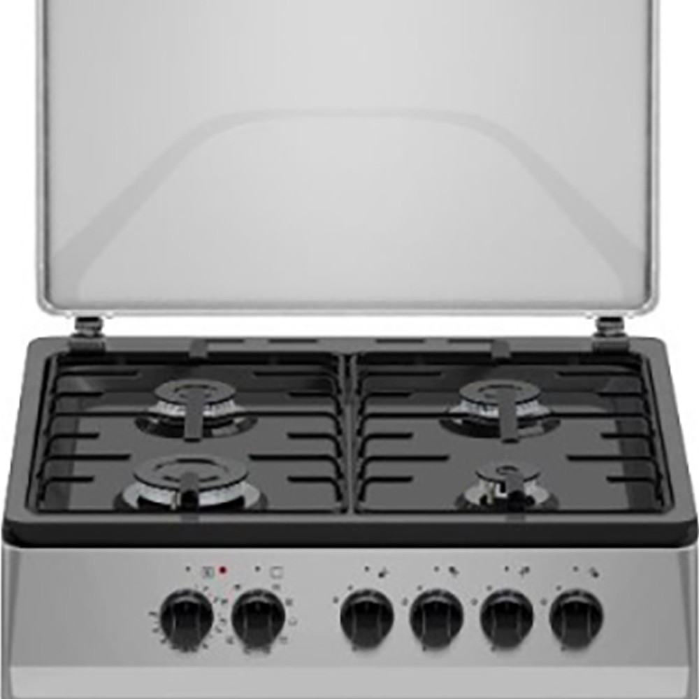Cucina a gas Tremiti 60x60 con forno multifunzione e grill elettrico 70 litri silver e top nero classe A Samet Indomita Line
