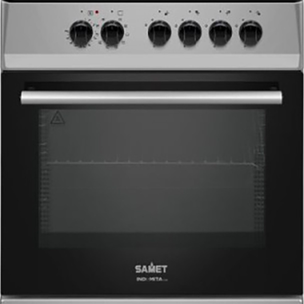 Cucina a gas Tremiti 60x60 con forno multifunzione e grill elettrico 70 litri silver e top nero classe A Samet Indomita Line