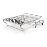 Divano angolare Carovigno con letto roller penisola destra pouff contenitore in tessuto teddy Arizona 101 grigio