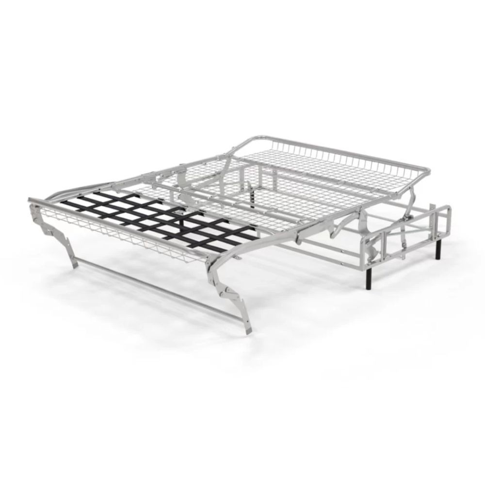Divano angolare Carovigno con letto roller penisola destra pouff contenitore in tessuto teddy Arizona 101 grigio