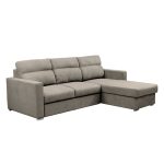 Divano con penisola Elba con letto estraibile e penisola contenitore reversibile in tessuto Neve 16 taupe