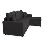Divano con penisola contenitore reversibile Golf Standard e letto estraibile in tessuto Enjoy 24 grafite