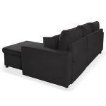 Divano con penisola contenitore reversibile Golf Standard e letto estraibile in tessuto Enjoy 24 grafite