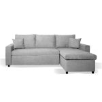 Divano con penisola contenitore reversibile Golf Standard e letto estraibile in tessuto Verità 81 grey