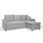 Divano con penisola contenitore reversibile Golf Standard e letto estraibile in tessuto Verità 81 grey