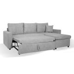 Divano con penisola contenitore reversibile Golf Standard e letto estraibile in tessuto Verità 81 grey