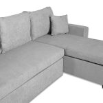 Divano con penisola contenitore reversibile Golf Standard e letto estraibile in tessuto Verità 81 grey