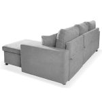 Divano con penisola contenitore reversibile Golf Standard e letto estraibile in tessuto Verità 81 grey