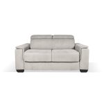 Divano letto Mercurio 2 posti poggiatesta reclinabili in tessuto Luna 19 light grey