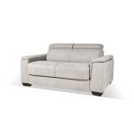 Divano letto Mercurio 2 posti poggiatesta reclinabili in tessuto Luna 19 light grey
