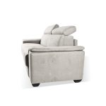Divano letto Mercurio 2 posti poggiatesta reclinabili in tessuto Luna 19 light grey