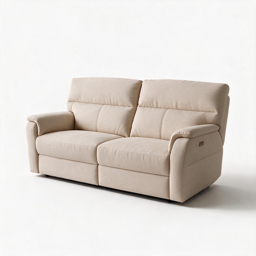 Divano relax 3 posti Alice con 2 recliner elettrici in Nabucco 02 beige