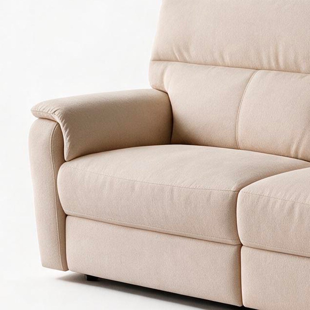 Divano relax 3 posti Alice con 2 recliner elettrici in Nabucco 02 beige
