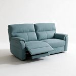 Divano relax 3 posti Alice con 2 recliner elettrici in Nabucco 33 azzurro