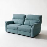 Divano relax 3 posti Alice con 2 recliner elettrici in Nabucco 33 azzurro