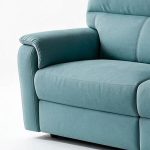 Divano relax 3 posti Alice con 2 recliner elettrici in Nabucco 33 azzurro