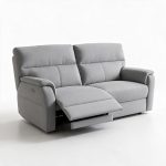 Divano relax 3 posti Alice con 2 recliner elettrici in Nabucco 38 grigio