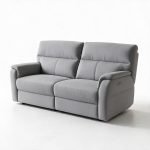 Divano relax 3 posti Alice con 2 recliner elettrici in Nabucco 38 grigio