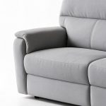 Divano relax 3 posti Alice con 2 recliner elettrici in Nabucco 38 grigio