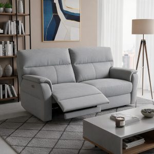 Divano relax 3 posti Alice con 2 recliner elettrici in Nabucco 38 grigio