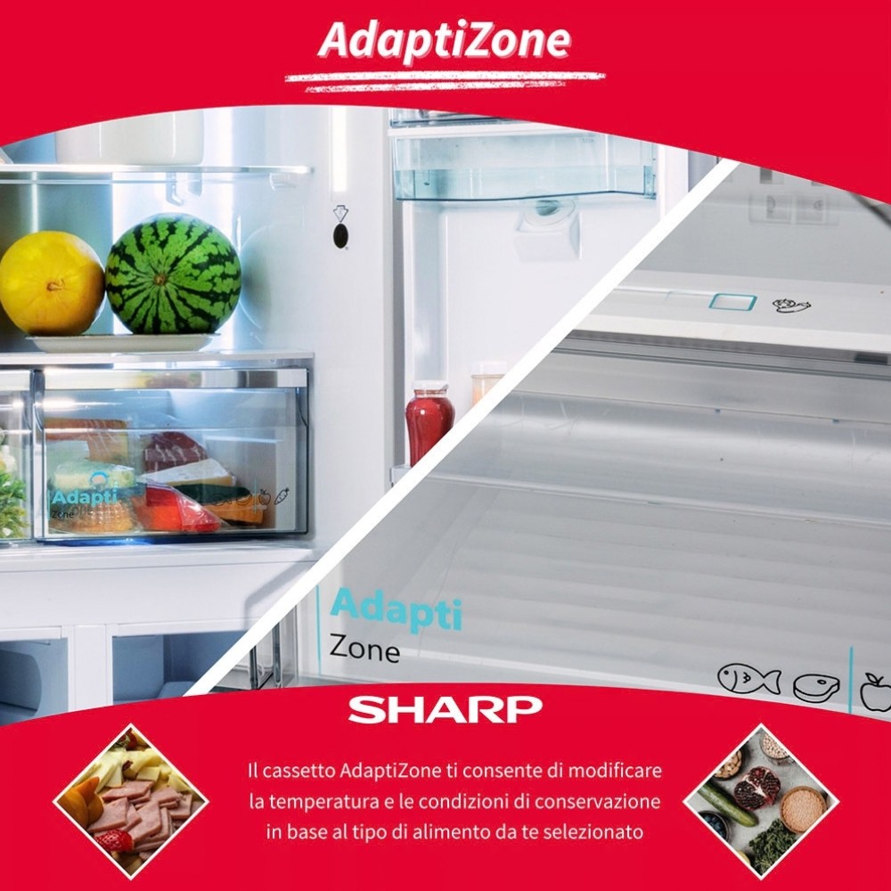 Frigorifero side-by-side Sharp SJ-NFA15IMXJE-EU2 libera installazione 4 porte 488 L Advanced NoFrost crema classe E