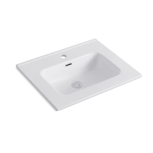 Lavabo consolle da appoggio LAV9060ES in ceramica 1 vasca 61x36.5 cm. bianco lucido
