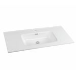 Lavabo da appoggio Bulnes100 in ceramica bianco lucido 101x46.5 cm.
