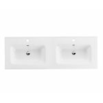 Lavabo da appoggio Bulnes120 in ceramica 2 vasche bianco lucido 121x46.5 cm.