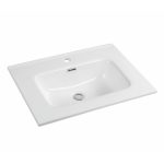 Lavabo da appoggio Bulnes60 in ceramica bianco lucido 61x46.5 cm.