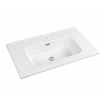 Lavabo da appoggio Bulnes70 in ceramica bianco lucido 71x46.5 cm.