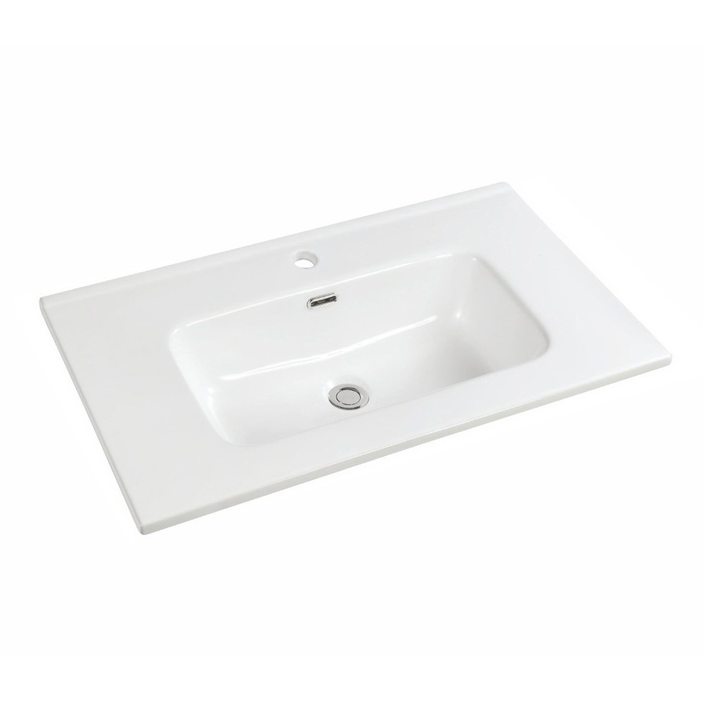 Lavabo da appoggio Bulnes70 in ceramica bianco lucido 71x46.5 cm.