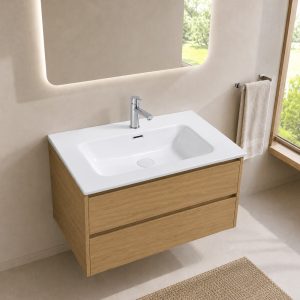 Lavabo da appoggio Bulnes70 in ceramica bianco lucido 71x46.5 cm.