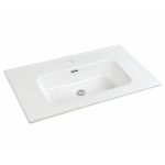 Lavabo da appoggio Bulnes80 in ceramica bianco lucido 81x46.5cm.
