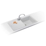 Lavello 1 vasca Franke Boston BFG61197 con gocciolatoio reversibile 97x50 cm. bianco