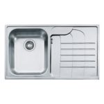 Lavello 1 vasca Franke Zodiaco Zox 614 con gocciolatoio destro 86x50 cm. inox