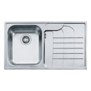 Lavello 1 vasca Franke Zodiaco Zox 614 con gocciolatoio destro 86x50 cm. inox